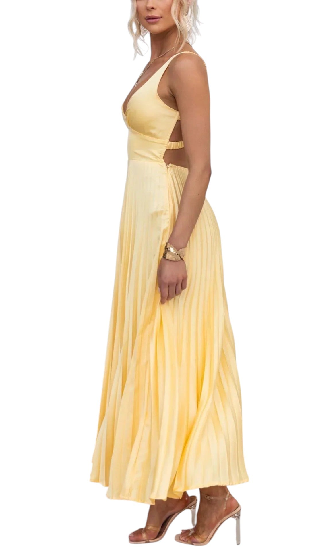 Calista - Pleated Maxi Dress with Empire Waist for Summer Outfits