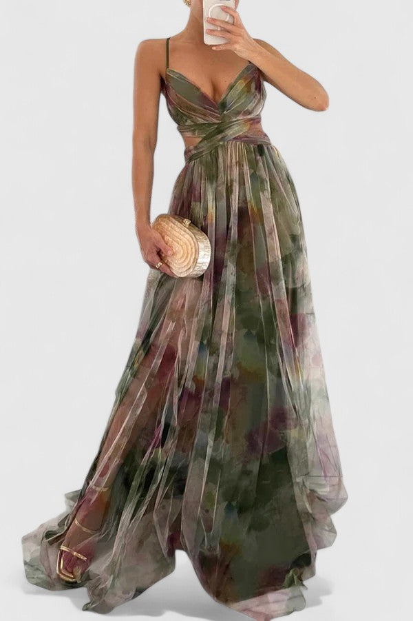 Colin Maxi Dress with Flowing Tulle Skirt for Eveningwear