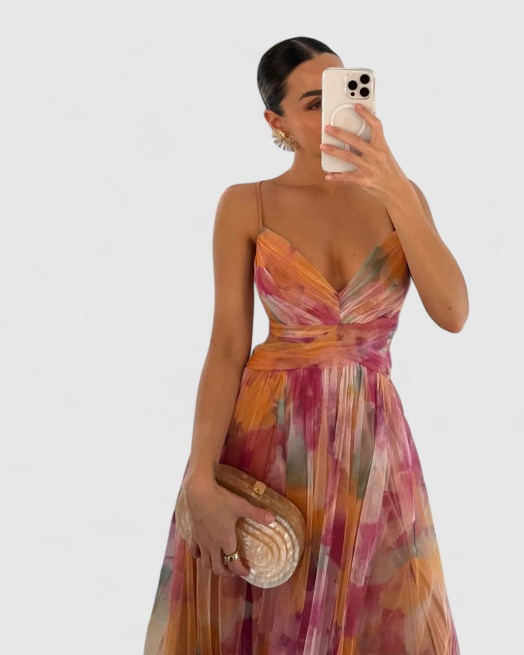 Colin Maxi Dress with Flowing Tulle Skirt for Eveningwear