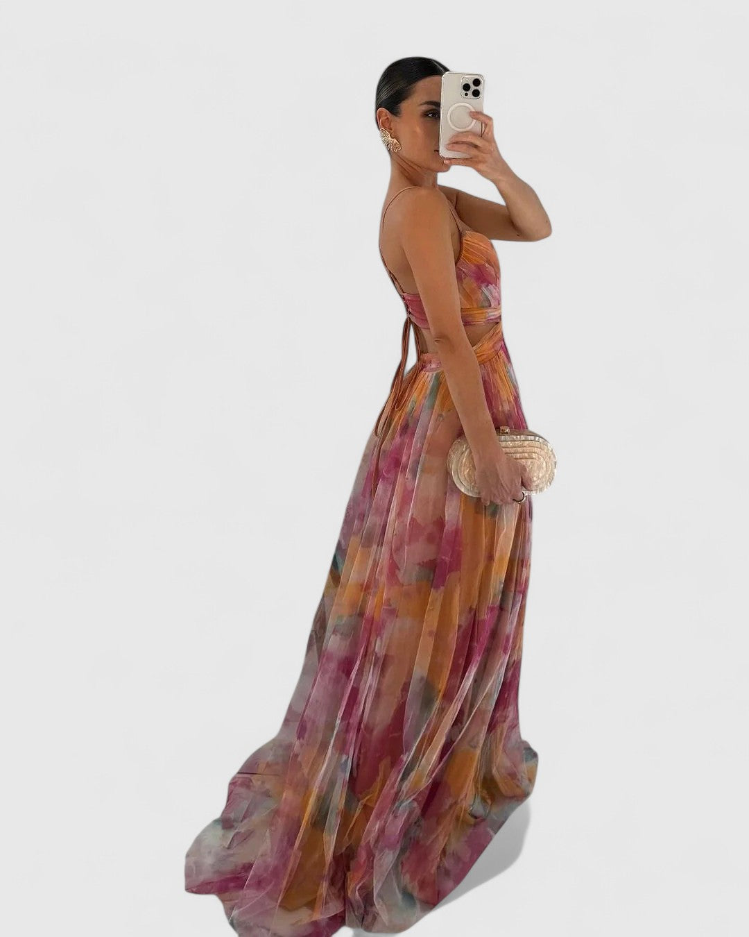 Colin Maxi Dress with Flowing Tulle Skirt for Eveningwear