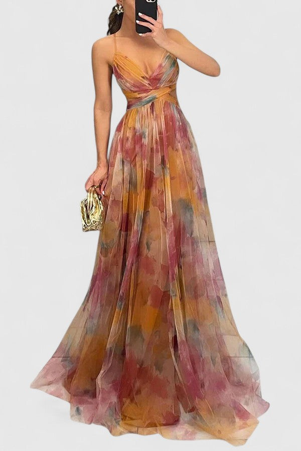Colin Maxi Dress with Flowing Tulle Skirt for Eveningwear