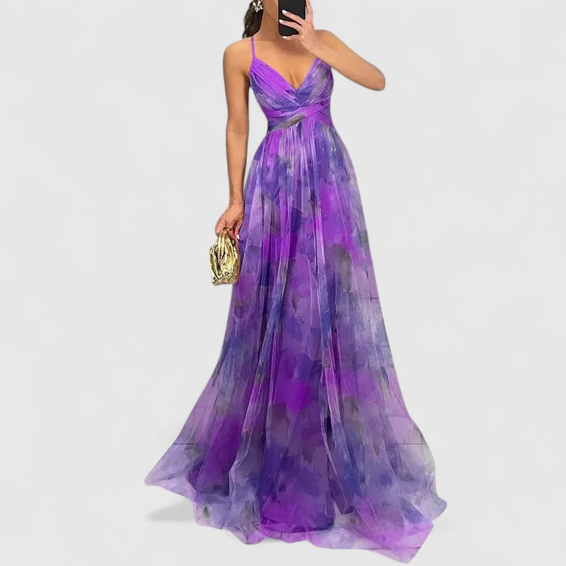 Colin Maxi Dress with Flowing Tulle Skirt for Eveningwear