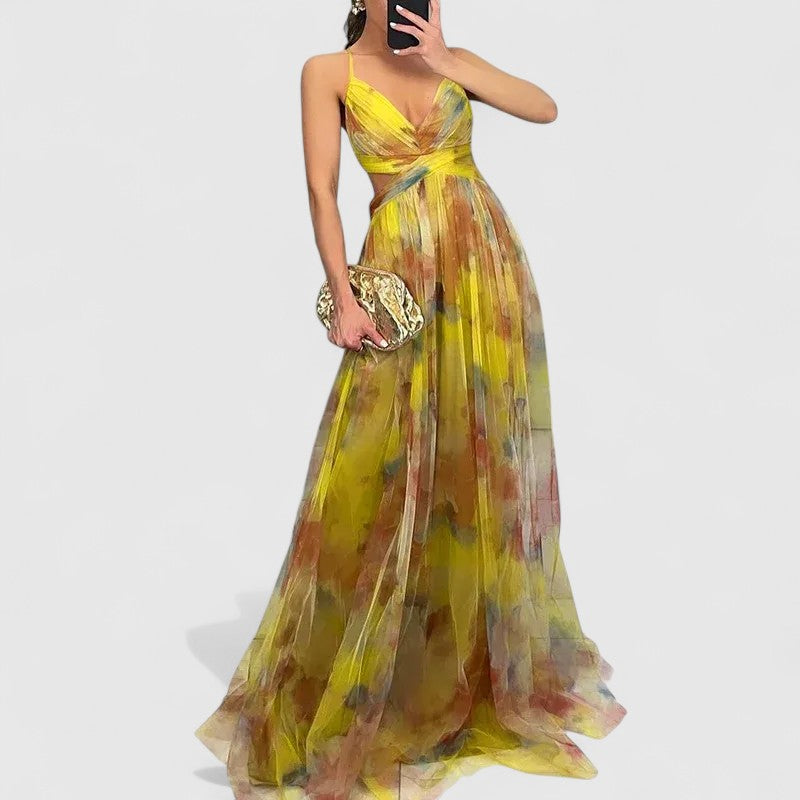 Colin Maxi Dress with Flowing Tulle Skirt for Eveningwear