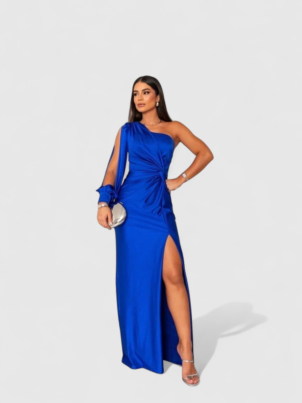Hugh One-Shoulder Maxi Dress with High Side Slit