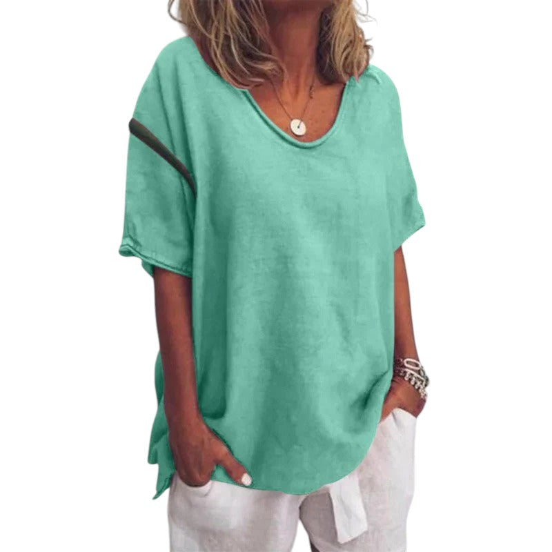 Mirabel - Oversized Blouse with Raw Edges for Laid-Back Summer Style