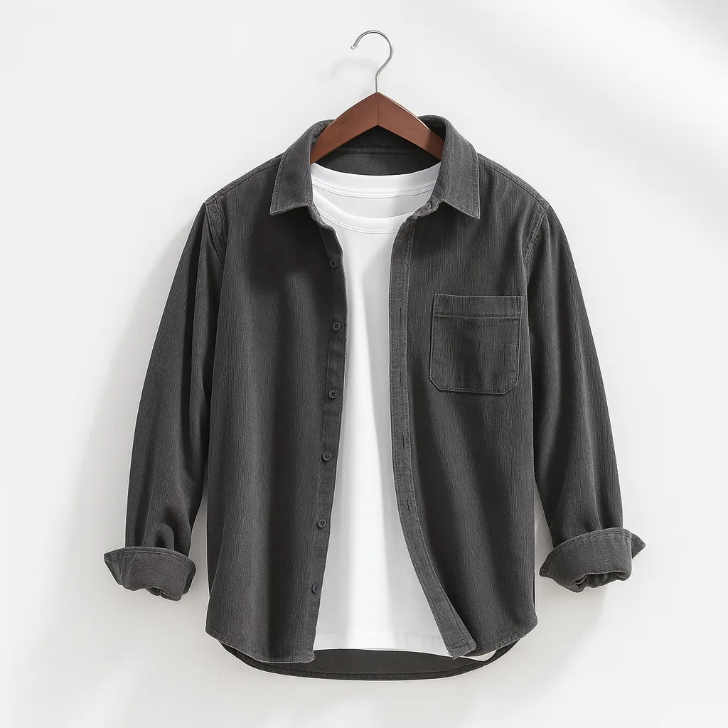 Noah - Casual Overshirt with Button-Down Front and Chest Pocket