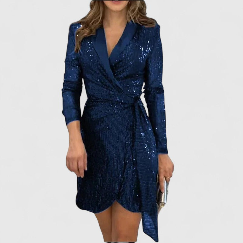 Renata Wrap Dress with Sequin Detail for Special Occasions