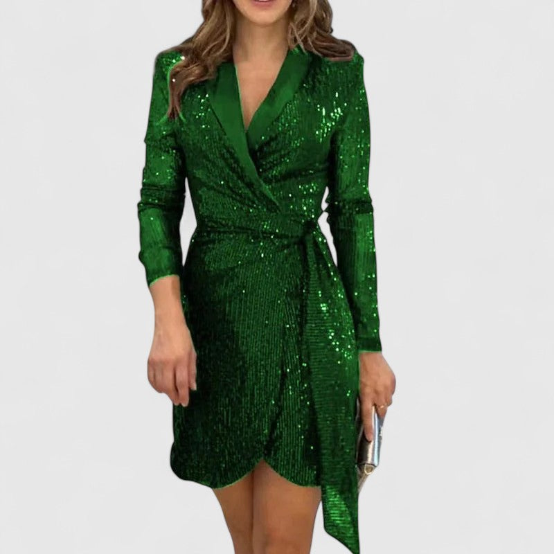 Renata Wrap Dress with Sequin Detail for Special Occasions