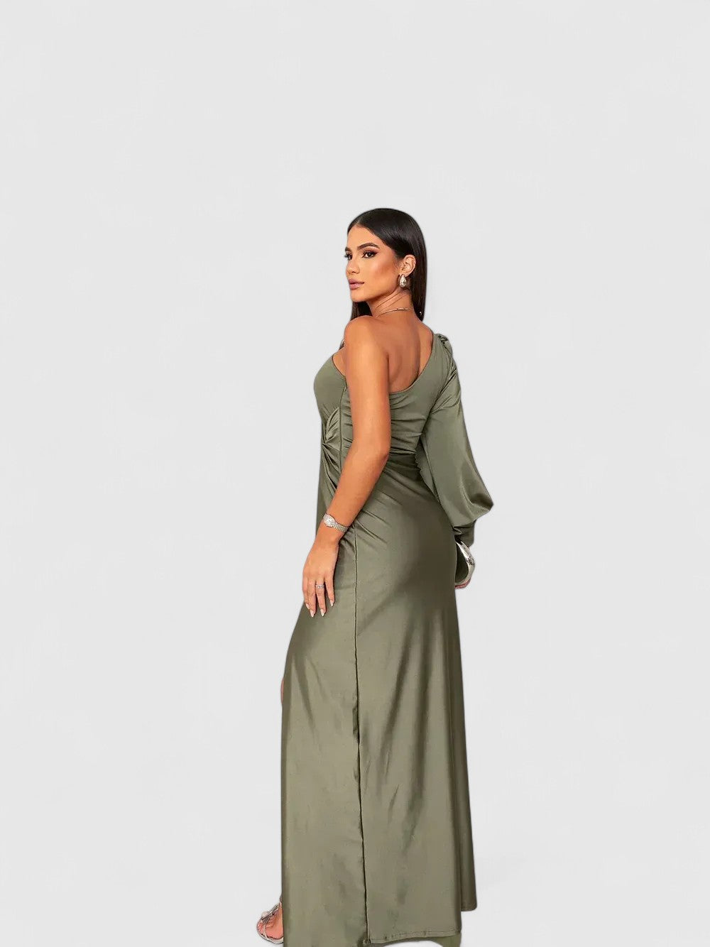Hugh One-Shoulder Maxi Dress with High Side Slit