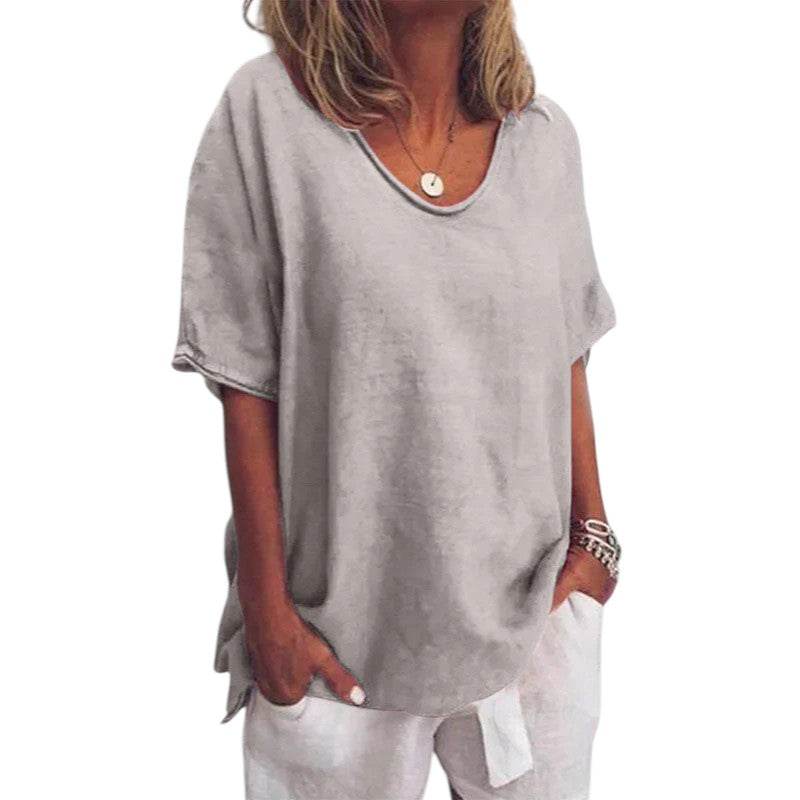 Mirabel - Oversized Blouse with Raw Edges for Laid-Back Summer Style