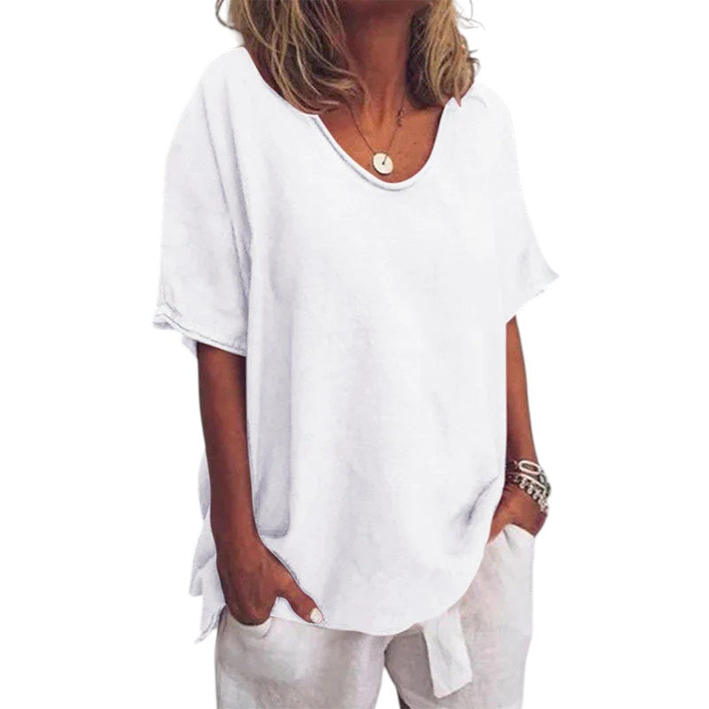 Mirabel - Oversized Blouse with Raw Edges for Laid-Back Summer Style
