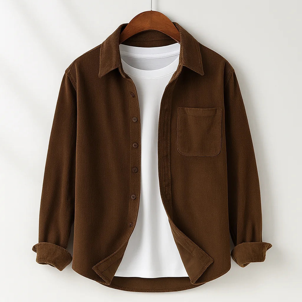 Noah - Casual Overshirt with Button-Down Front and Chest Pocket