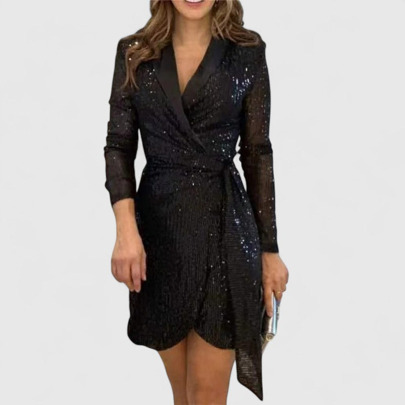 Renata Wrap Dress with Sequin Detail for Special Occasions