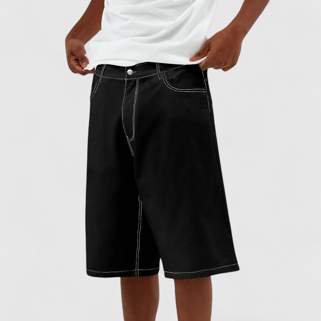 Danny - Wide-Leg Shorts with Contrast Stitching for Streetwear Style